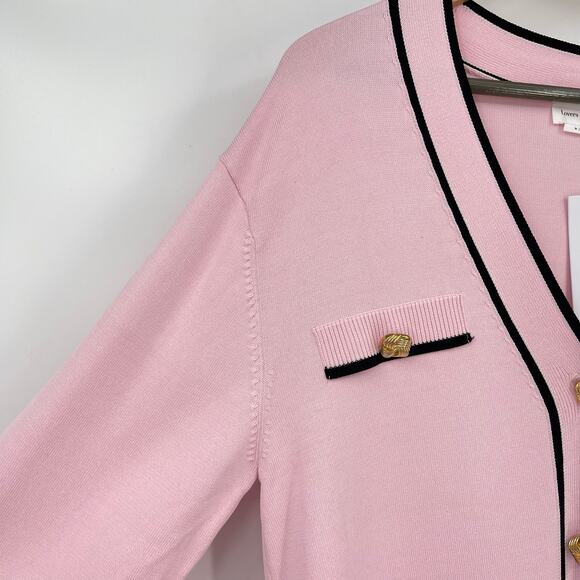 Lovers and Friends | NWT Natalie Sweater Dress in Pink Knit Contrast Piping M - Picture 7 of 15